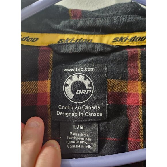 Ski-Doo BRP Long Sleeves Shirt Large Squared Pattern Pre-Owned - Picture 2 of 7